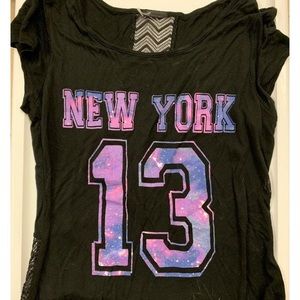 Rue 21 Black Galaxy Tshirt